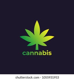 Marijuana leaf, cannabis vector logo