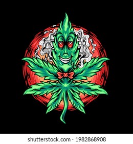 The Marijuana Leaf Cartoon Character Illustration for your merchandise or business