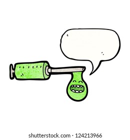 personaje de caricatura de hoja de marihuana con nube de habla