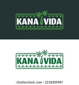 Hojas de marihuana con un patrón orgánico de estilo mexicano clásico