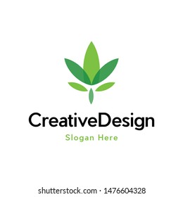 Marijuana Leaf Creative Business Logo