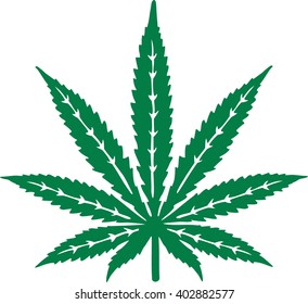 Marijuana leaf with details