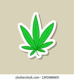 marijuana leaf doodle icon, vector illustration