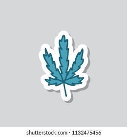 marijuana leaf doodle sticker icon