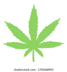 Blattzeichnung Marijuana. Einfache Cannabis-Vektorillustration.