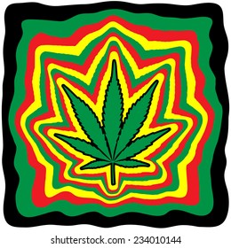 Marijuana leaf, drawing vector illustration.