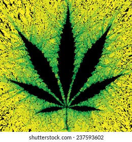 Marijuana leaf, drawing vector illustration.