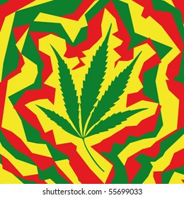 Marijuana leaf, drawing vector illustration.