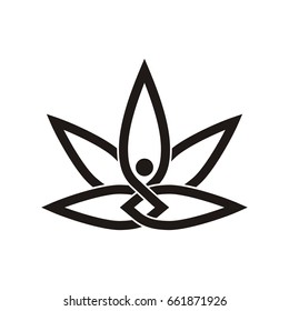 Marijuana Leaf Figure Logo