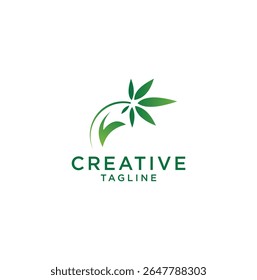 Marihuana Blatt und grünes Logo Idee