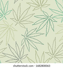 Pieza de hoja de marihuana verde y amarilla, patrón extensible con fondo editable