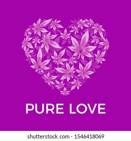 Marijuana leaf heart vector illustration