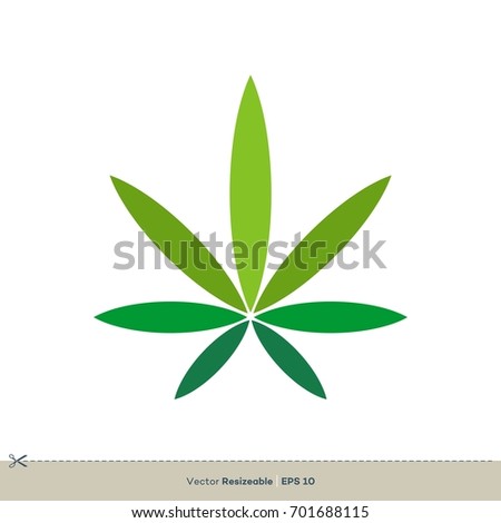 Marijuana Leaf Hemp Weed Icon Vector Logo Template Illustration Design. Vector EPS 10.