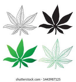 Marijuana leaf icon or cannabis icon