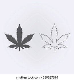 Marijuana leaf icon or cannabis icon. Vector illustration