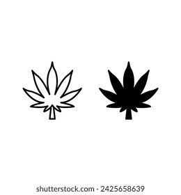 marijuana leaf icon color editabl