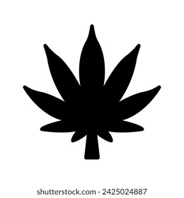 icono de hoja de marihuana color editable