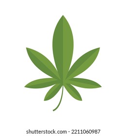 Marijuana Blattsymbol. Flache Illustration von Marijuana-Blatt, Vektorsymbol einzeln auf weißem Hintergrund