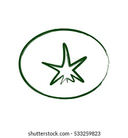 Marijuana leaf icon. Green icon on the white background.