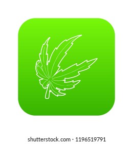 Marijuana leaf icon green vector isolated on white background