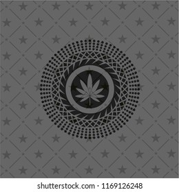 marijuana leaf icon inside black badge