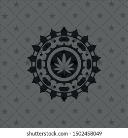 marijuana leaf icon inside black badge