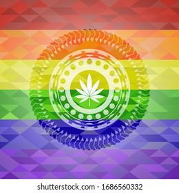 Marihuana-Blattsymbol in leuchtenden Farben 