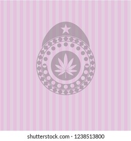 marijuana leaf icon inside pink icon or emblem