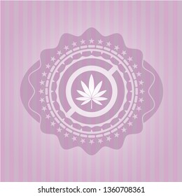 marijuana leaf icon inside pink icon or emblem