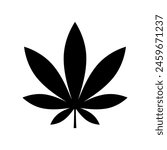 Marijuana leaf icon isolated on white background.