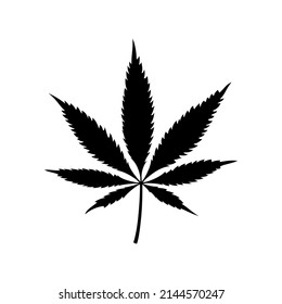 Marijuana Leaf Icon Isolated On White Stock Vector (Royalty Free ...