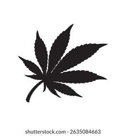 Icono de hoja de marihuana aislado sobre fondo blanco.

