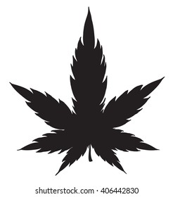 marijuana leaf icon isolated on white background. 