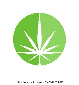 Marijuana leaf icon. Logo illustration. Marijuana leaf in a circle.