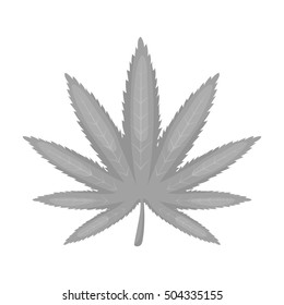 Marijuana leaf icon in monochrome style isolated on white background. Drugs symbol stock vector illustration.