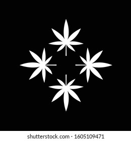 Marijuana leaf icon on a black background