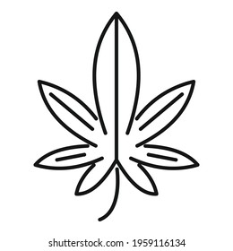 Icono de la hoja de marihuana. Esquema Icono vector hoja de marihuana para el diseño web aislado en fondo blanco