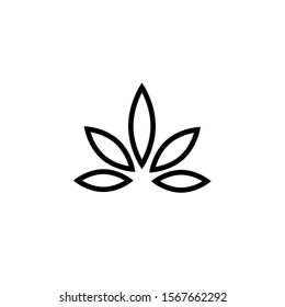 marijuana leaf icon with shadow on white background