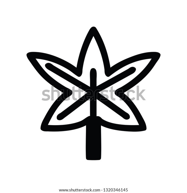 Marijuana Leaf Icon Symbol Stock Vector (Royalty Free) 1320346145 ...