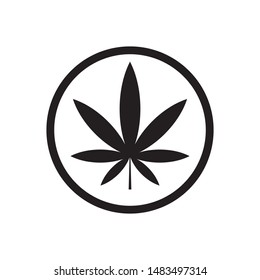 marijuana leaf icon vector illustration logo template