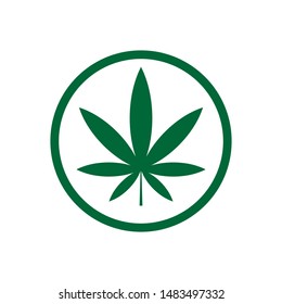 marijuana leaf icon vector illustration logo template