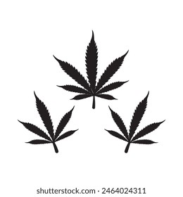 Plantilla de diseño de Ilustración vectorial de ícono de hoja de marihuana