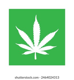 Plantilla de diseño de Ilustración vectorial de ícono de hoja de marihuana