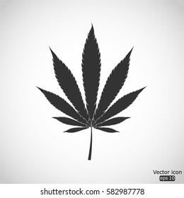 Marijuana leaf icon - vector  illustration