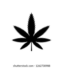 marijuana leaf icon, vector symbol on white background editable eps10