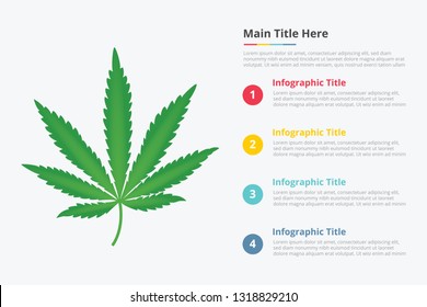 marijuana leaf infographic with some point title description for information template - vector illustration