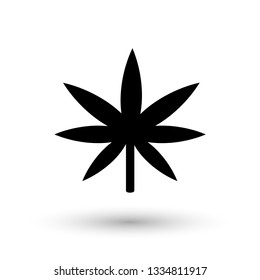 Marijuana leaf isolated on white background. Vector illustration.