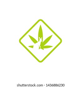 marijuana leaf with kangaroo design vector illustration