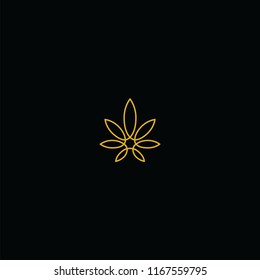 Marijuana Leaf line art