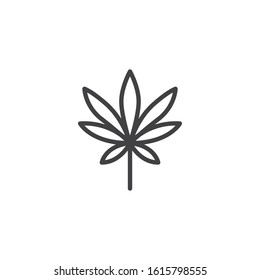 Marijuana leaf line icon. linear style sign for mobile concept and web design. Cannabis leaves outline vector icon. Symbol, logo illustration. Vector graphics